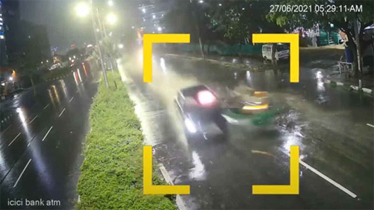car rammed auto accident video 