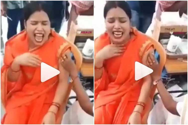 woman screamed of covid vaccine 