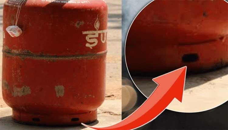 why do lpg cylinders have holes at bottom 