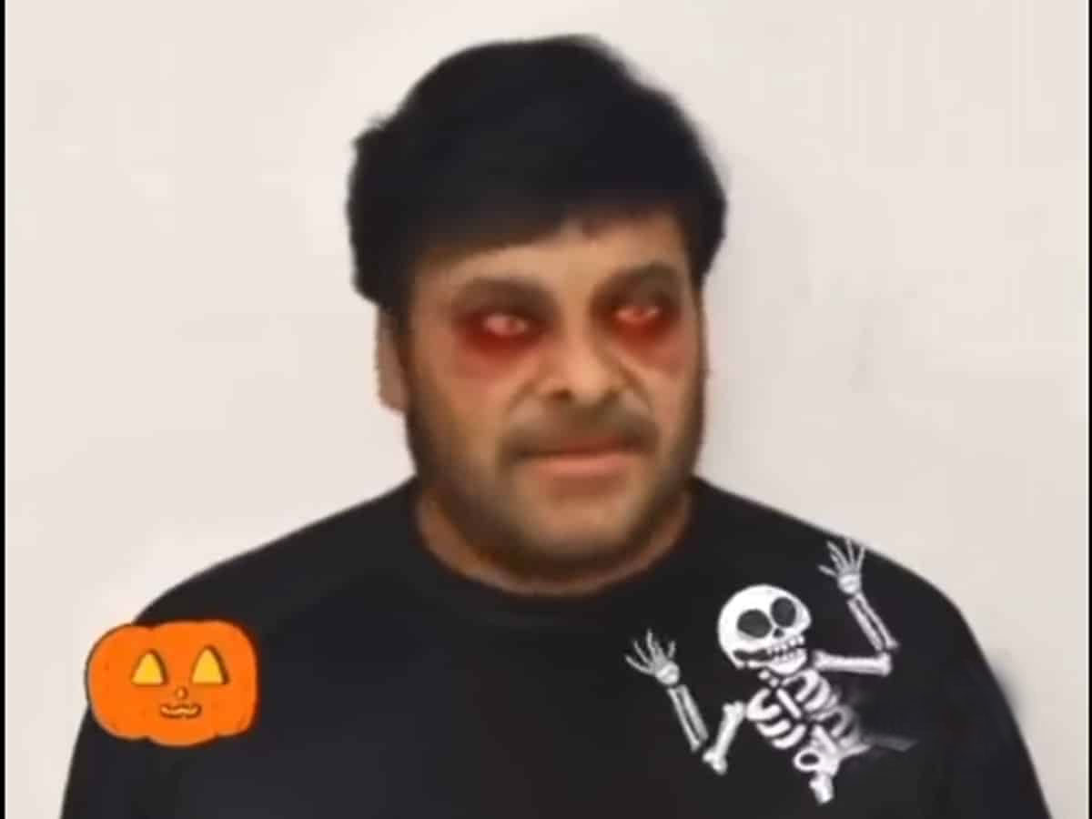 Chiranjeevi Halloween getup attracting fans 