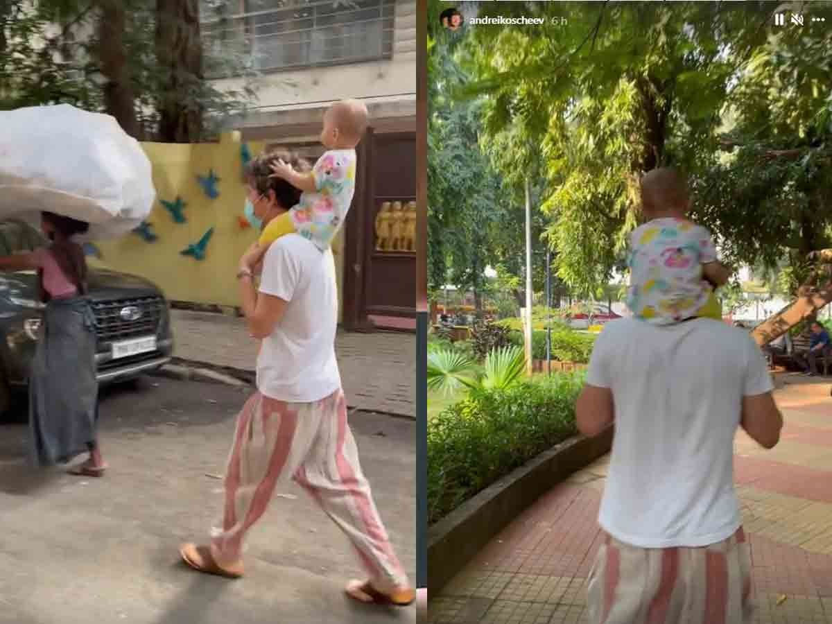 Shriya Saran wandering in streets with her daughter 