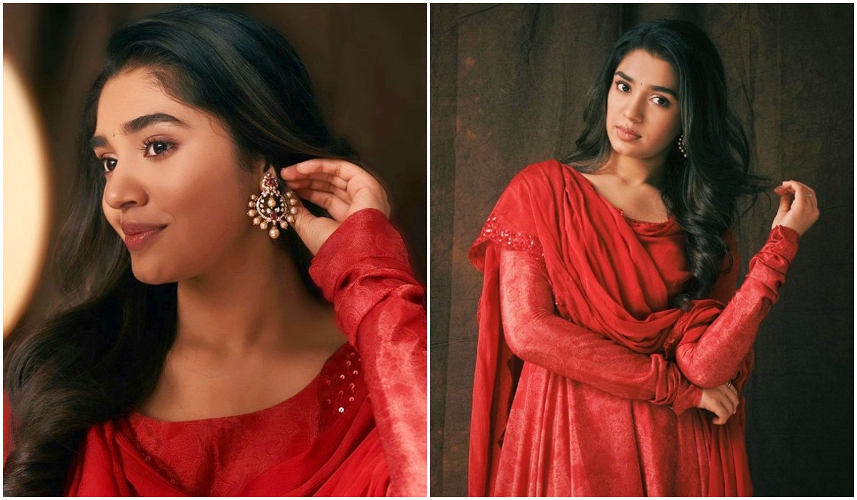 Krithi Shetty latest red color dress photos going viral in social media 