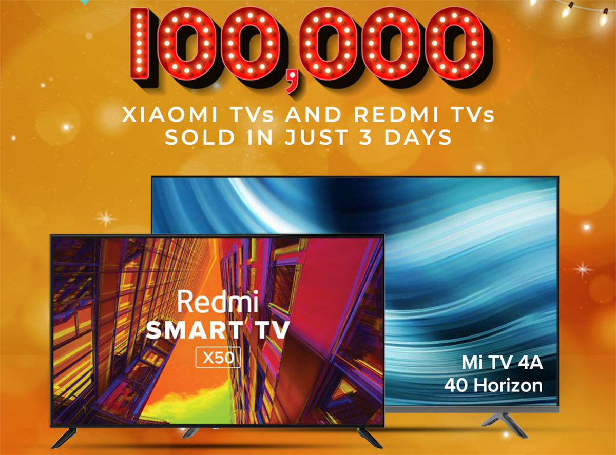 Xiaomi sold over 1 lakh smart tvs in 3 days 