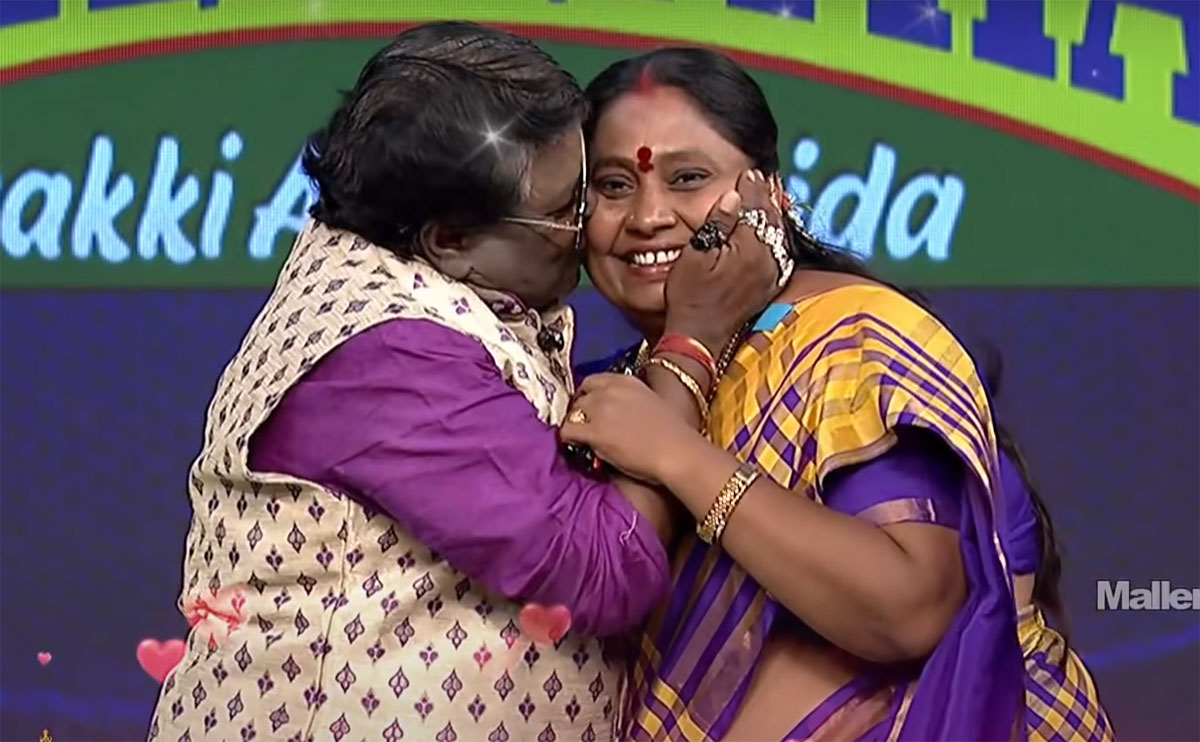 Apparao and his wife on stage suma surprised 