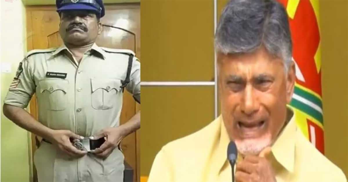 andhra pradesh police constable resigned to job on assembly incident 