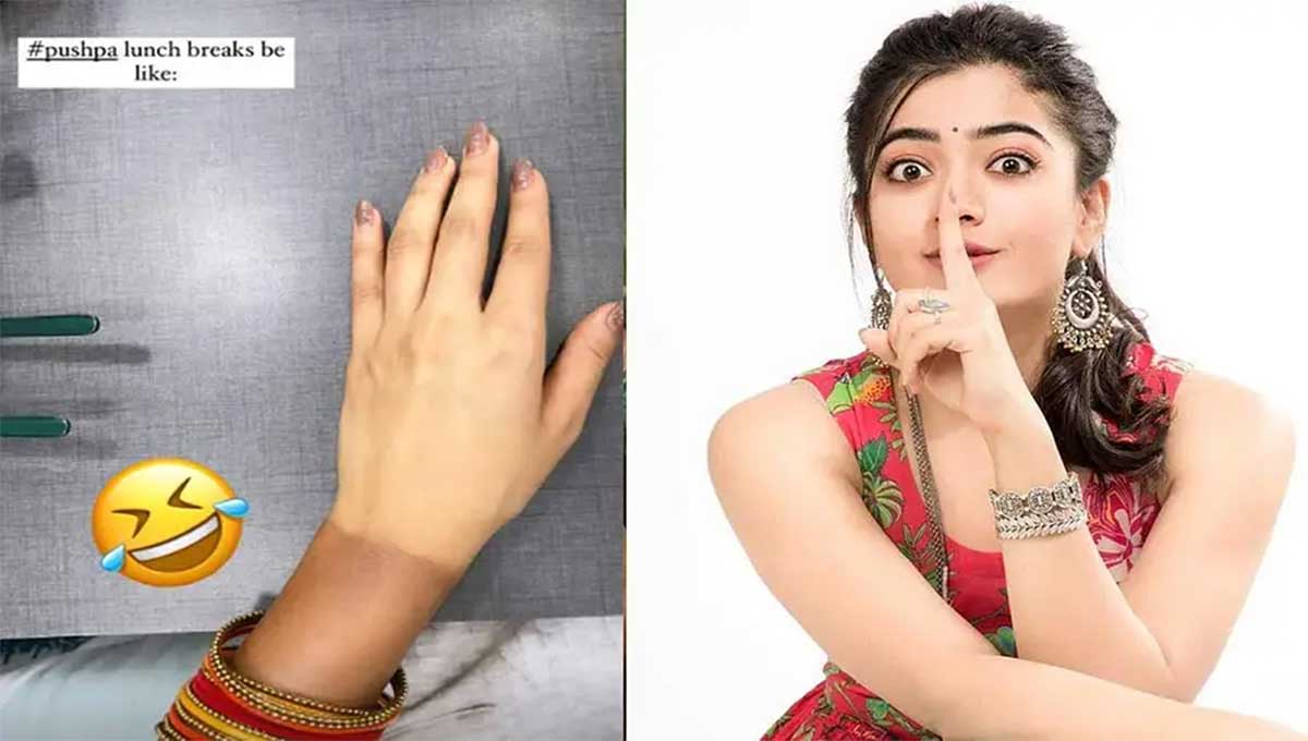 Rashmika Mandanna shared a pic of before and after make up 