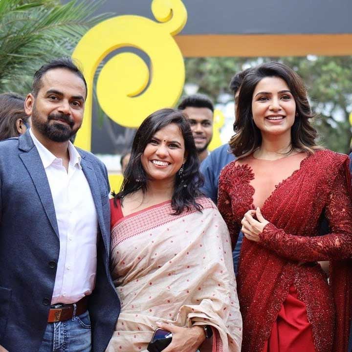 samantha latest red color dress photos trending in social media 