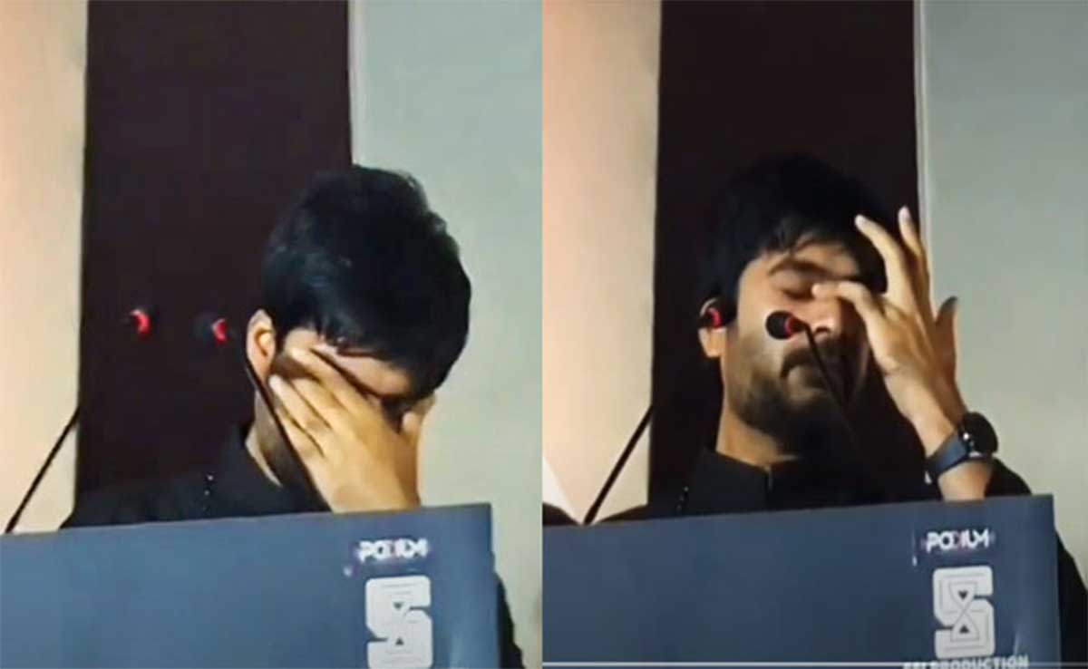 Simbu cried on stage and said some body creating troubles to him 