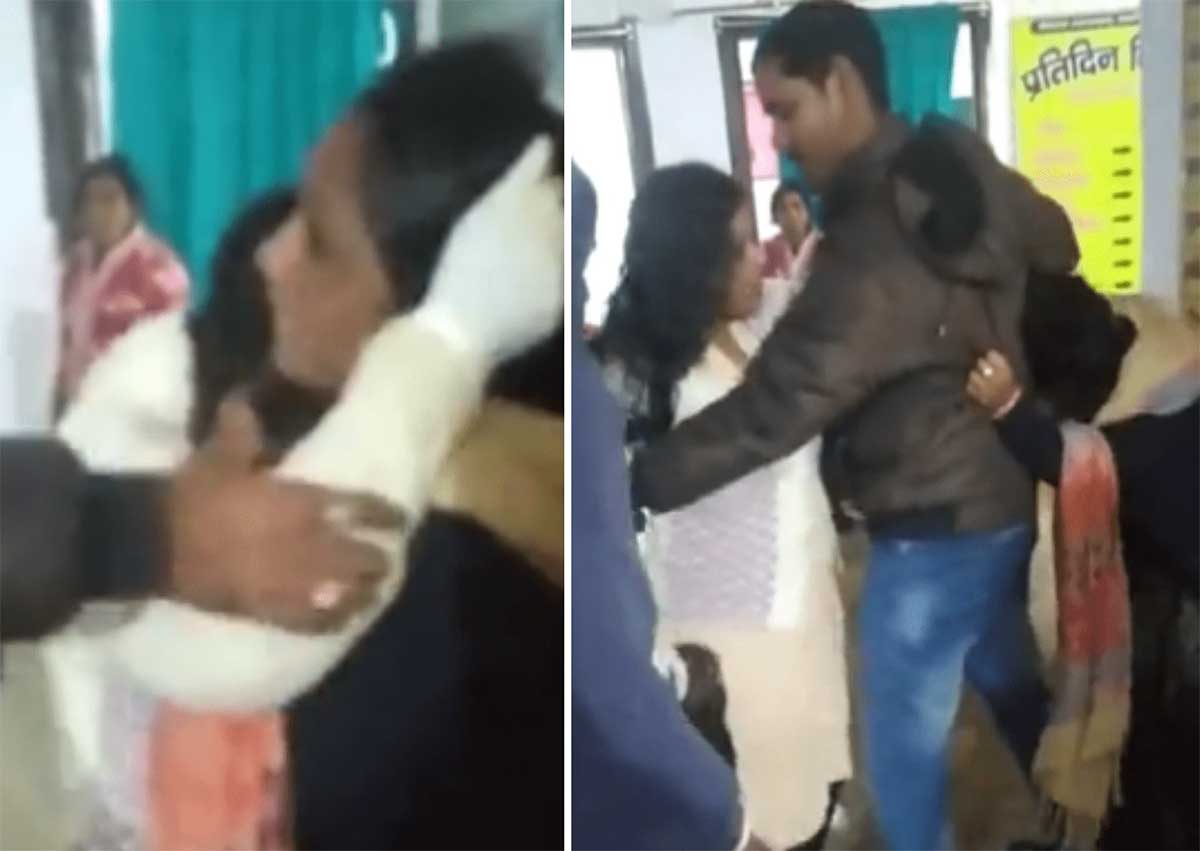 Viral Video two women health care workers fought for rs 500 bribe 