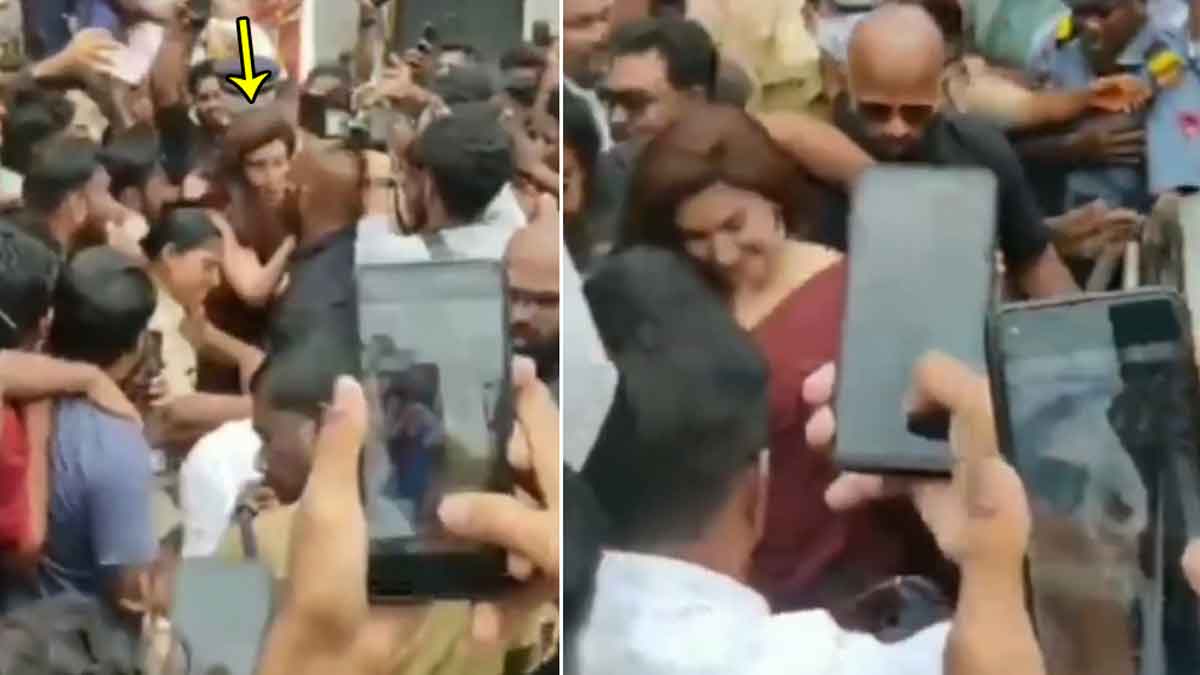 honey rose got hug fan following see what happened viral video 