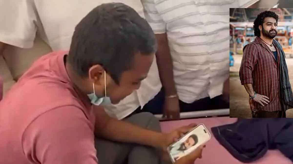 jr ntr called to his fan and consoled him 