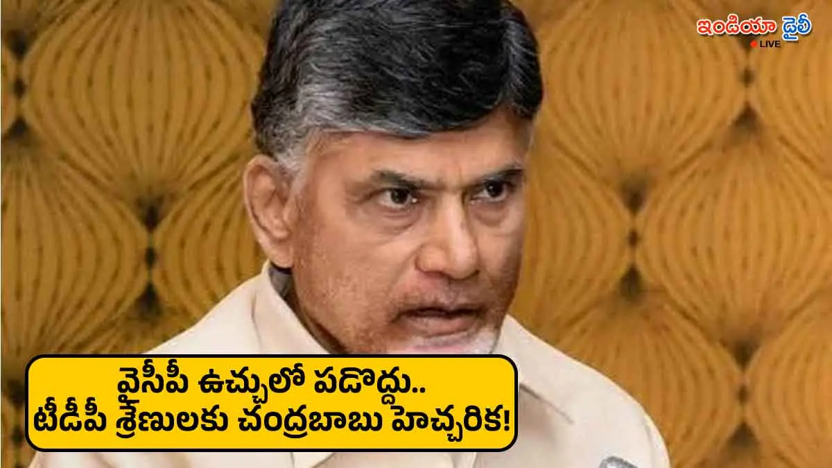 CM Chandrababu Naidu addressing TDP leaders and warning them about political traps.