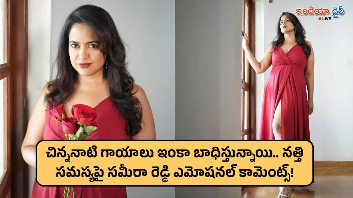 Sameera Reddy talking about mental health and childhood trauma in an interview.